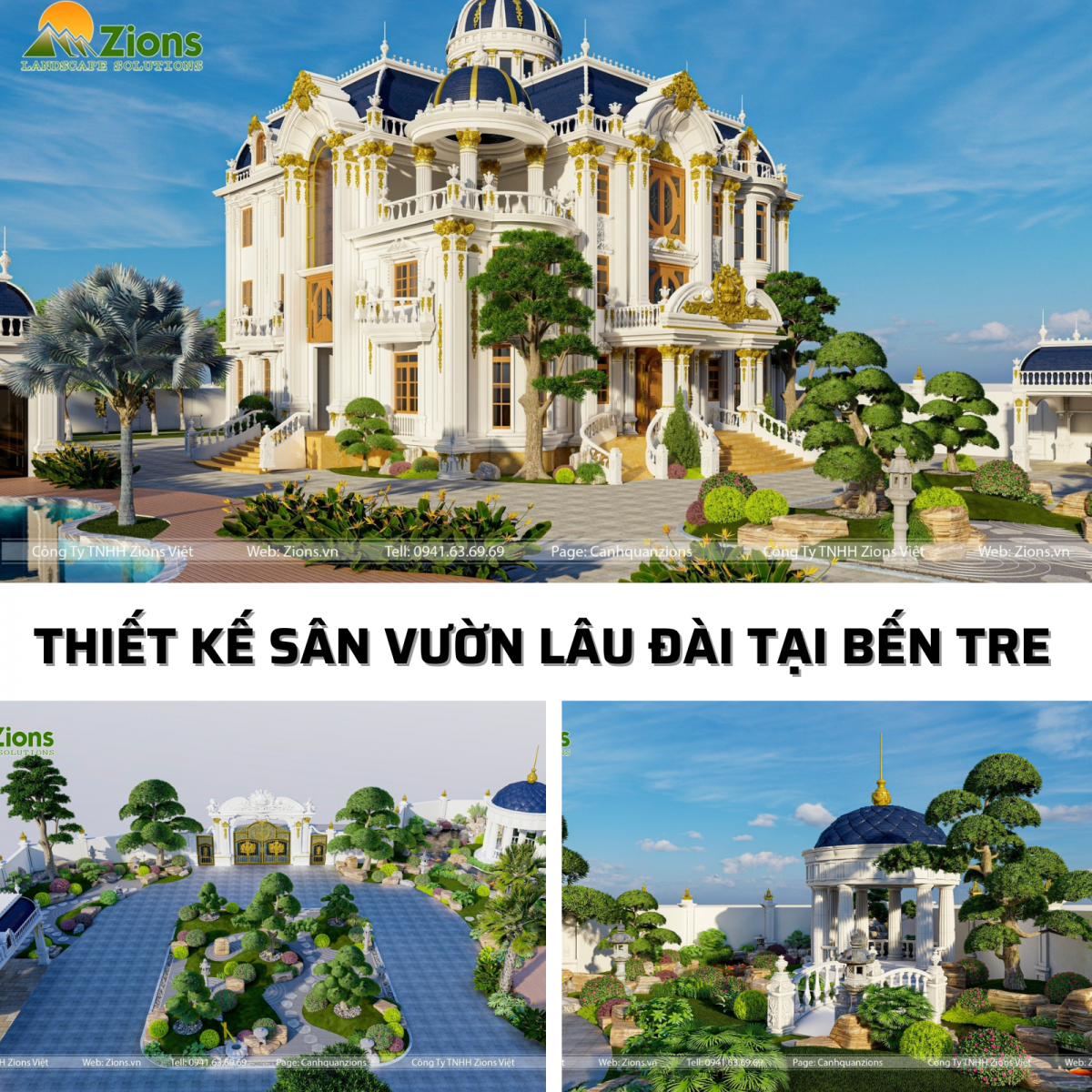 Thiết kế sân vườn lâu đài tại Bến Tre